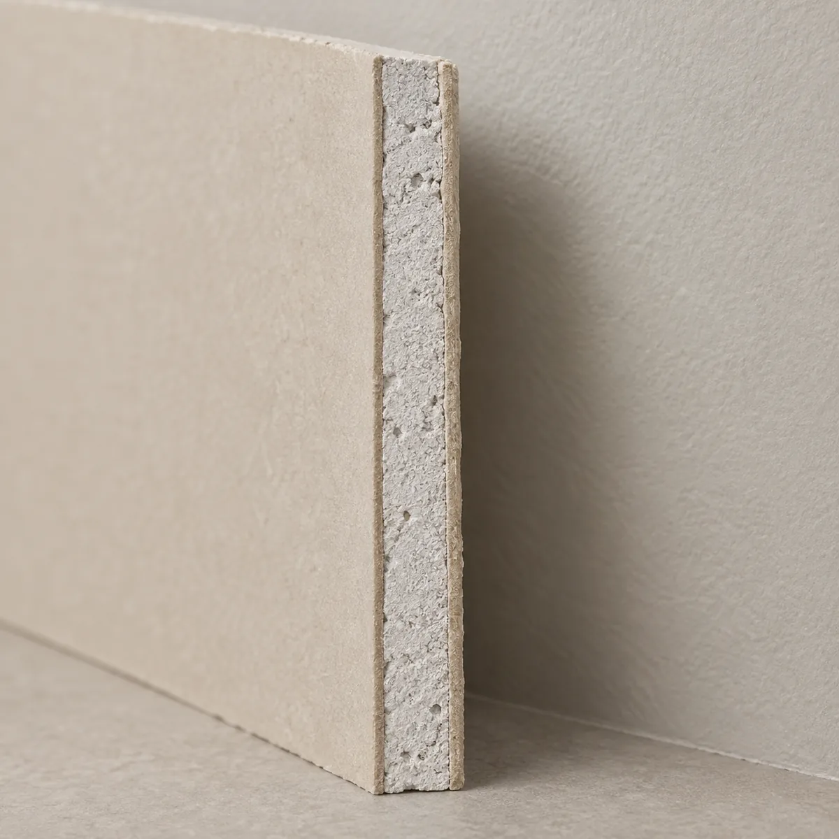 Cut section of plasterboard