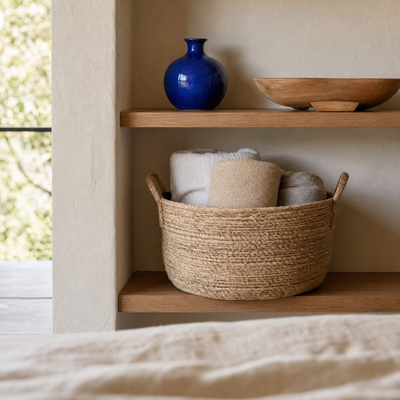 Paper Rope Storage Basket — in a room