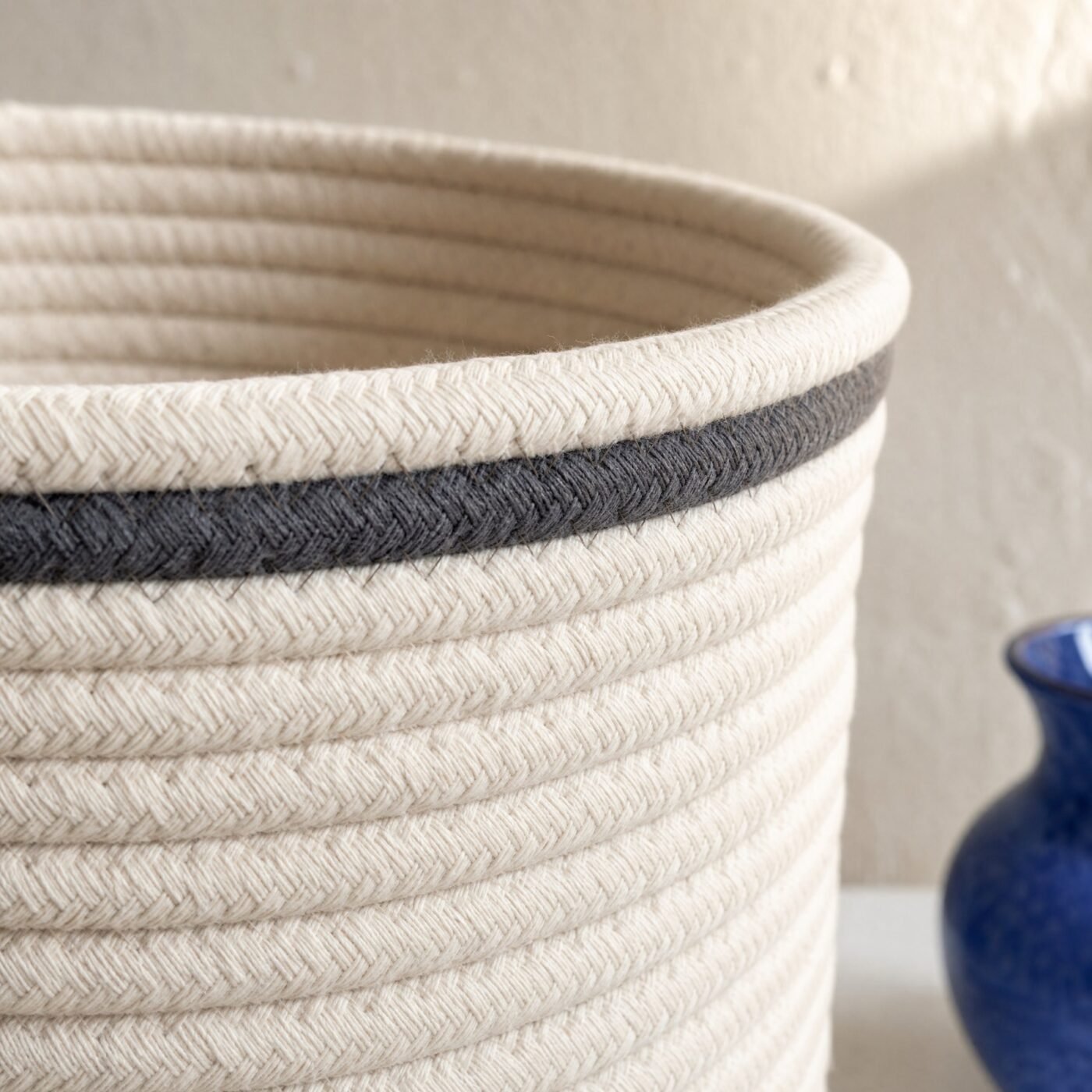 Cotton Rope Laundry Basket, 30 L — detail