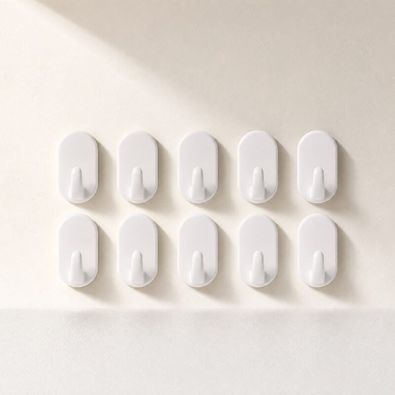 No-Drill Adhesive Hooks, Pack of 10
