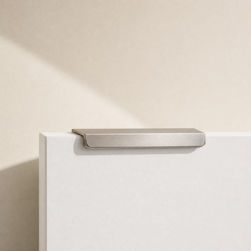 Edge Pull, Brushed Steel-Tone