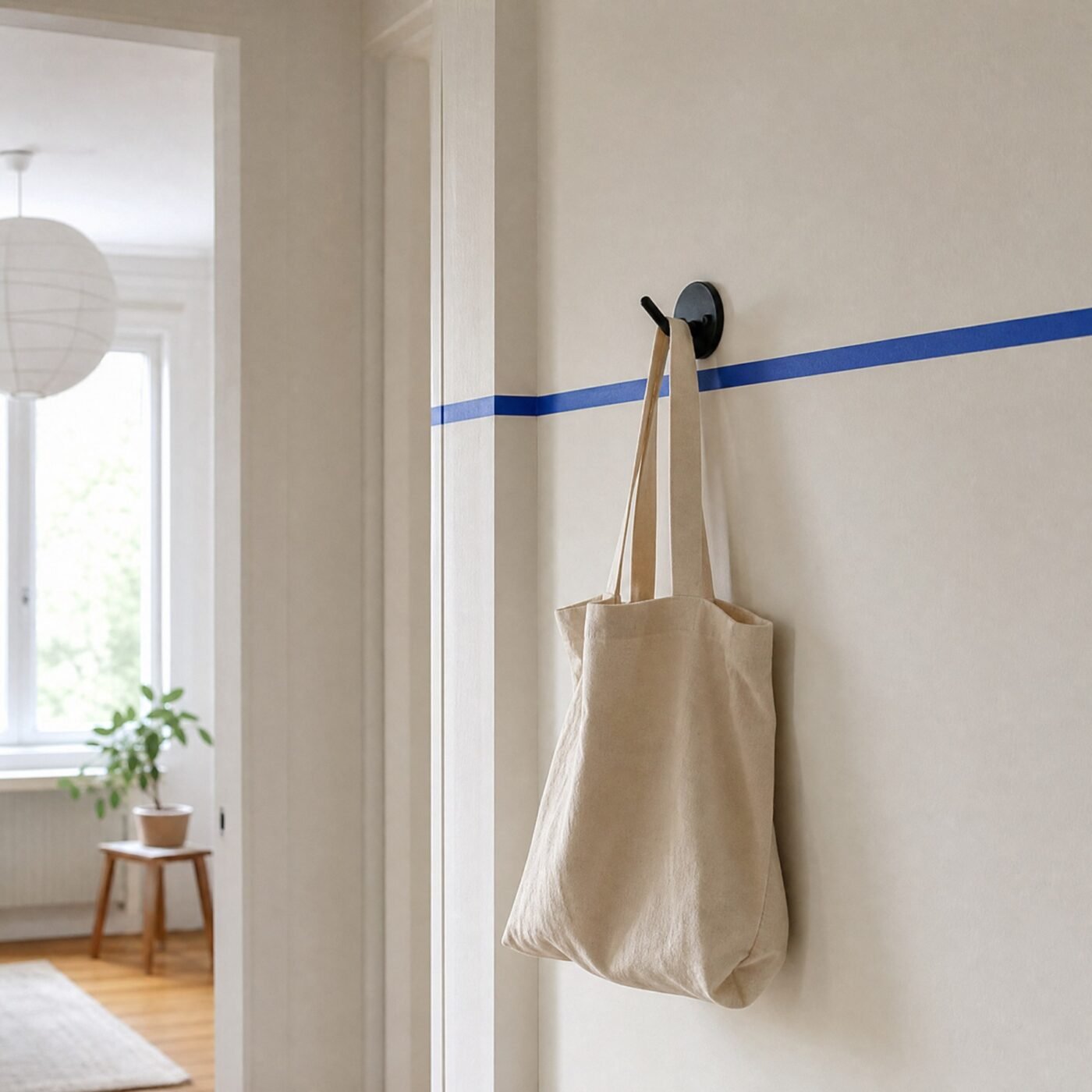 Ledge Double Wall Hook, Matt Black — in a room
