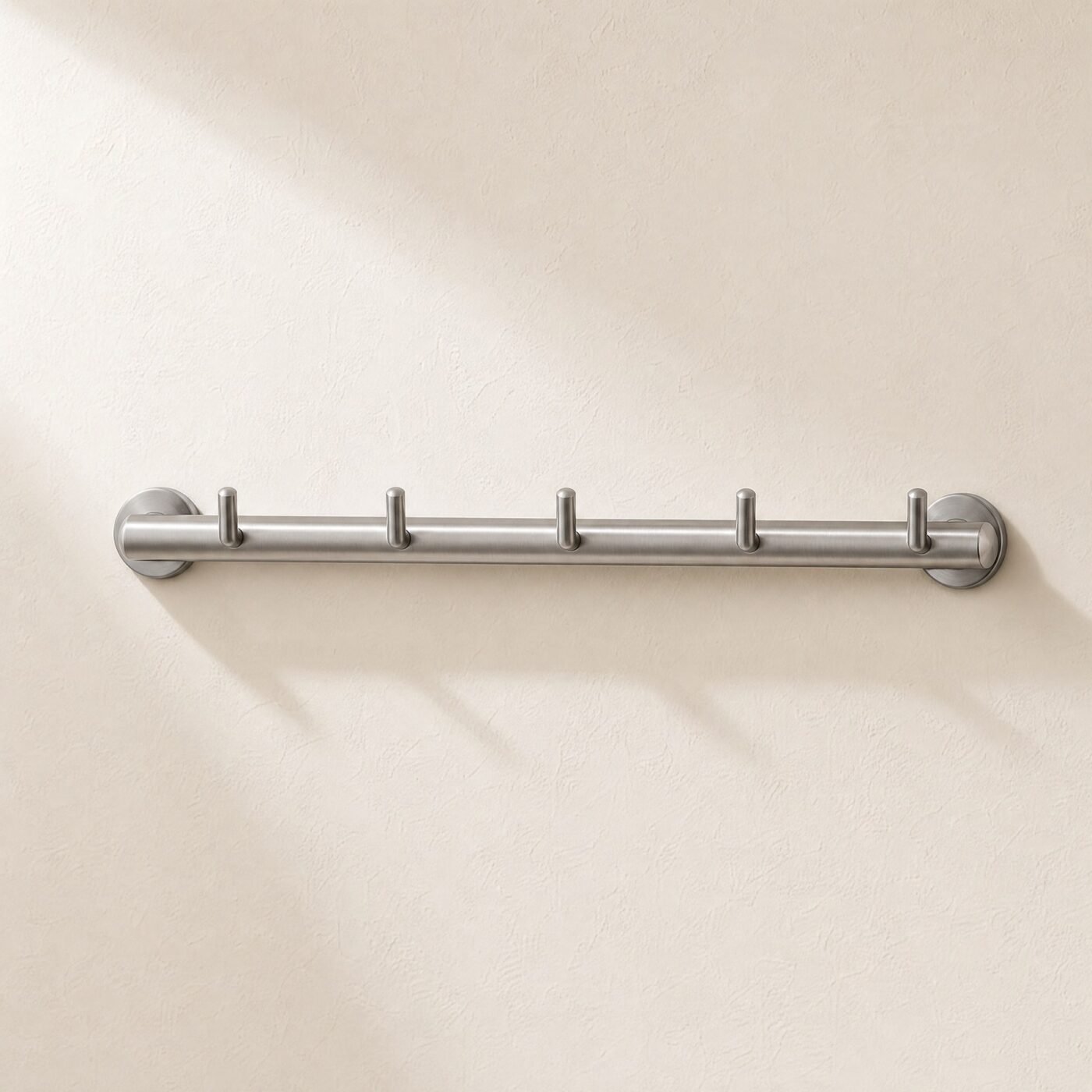 Five-Hook Rail, Brushed Stainless, 50 cm