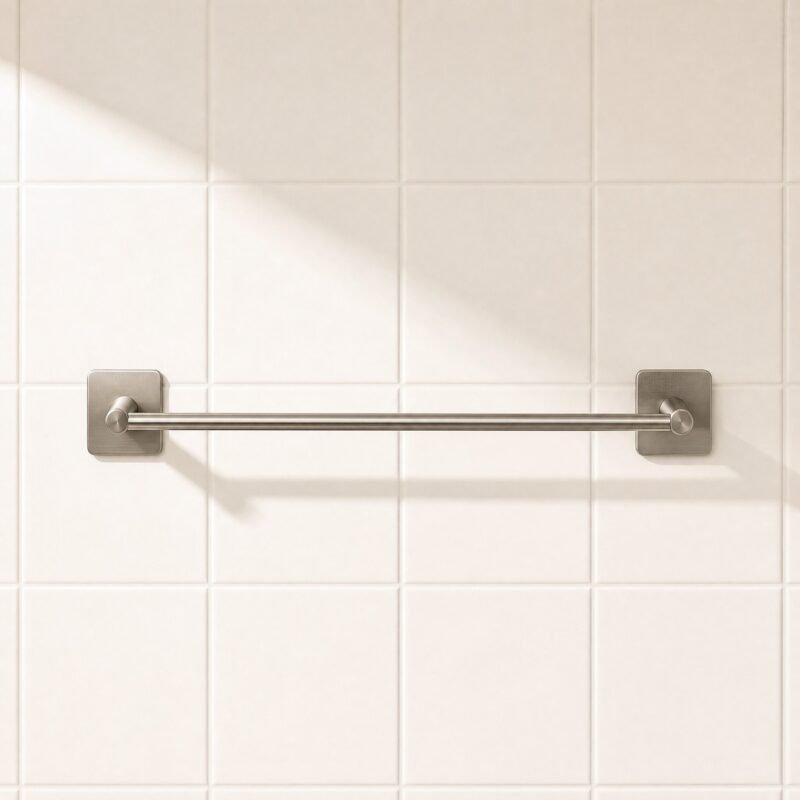 Adhesive Towel Bar, Brushed Stainless, 40 cm