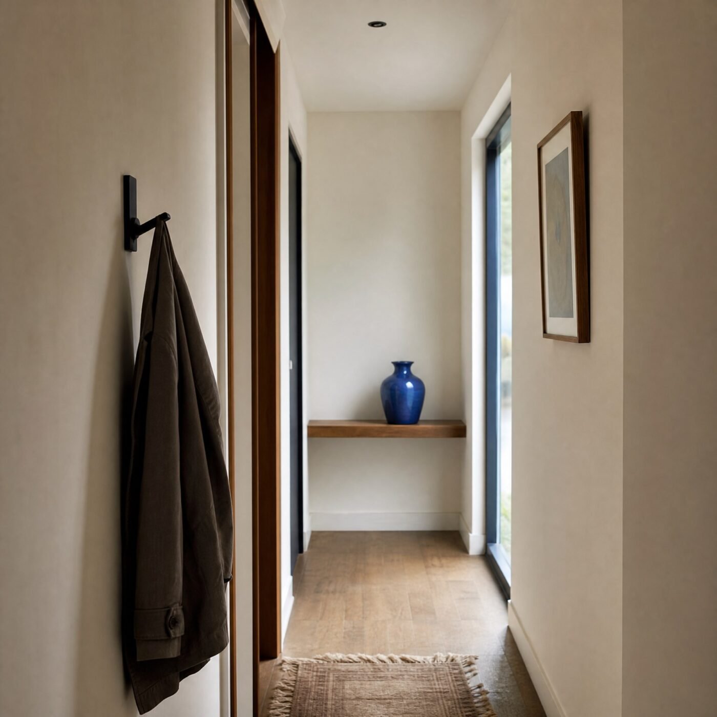 Folding Wall Hook, Matt Black — in a room