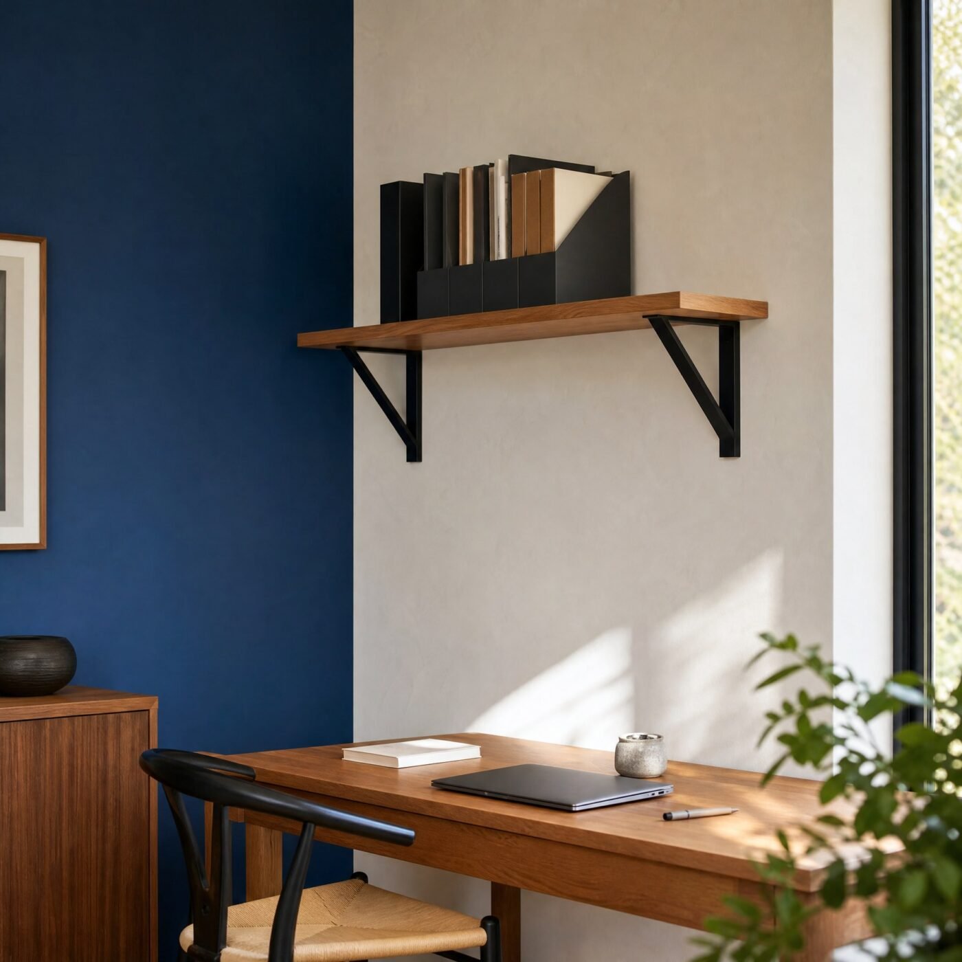 Triangle Shelf Bracket, Pair — in a room
